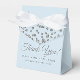Hochzeit Danke Silver Glitzer Confetti Ice Blue Geschenkschachtel