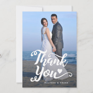 Hochzeit Danke | Skript über Foto Postkarte