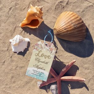 Hochzeit danke Summer Beach Starfish Muscheln Geschenkanhänger