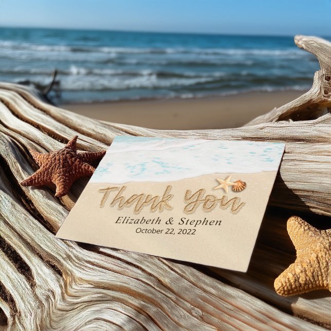 Hochzeit Danke Summer Beach Starfish Seashell Postkarte (Von Creator hochgeladen)