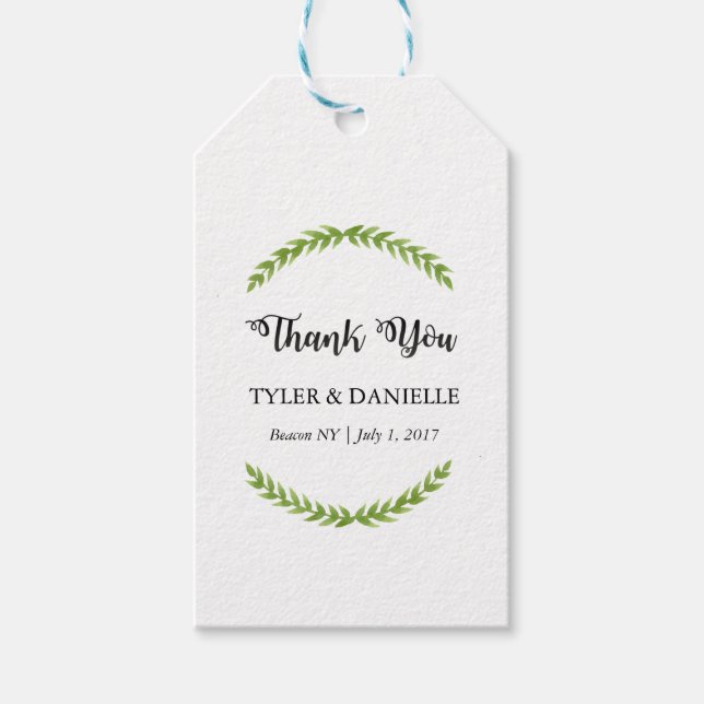 Hochzeit Danke Tag Geschenkanhänger (Vorderseite)