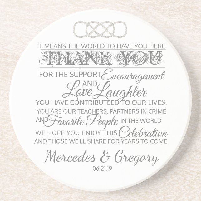 Hochzeit danke Untersetzer (Vorne)