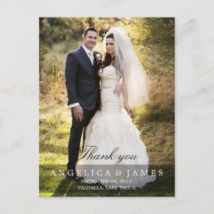 Hochzeit Danke (vertikal - volles Foto) Postkarte