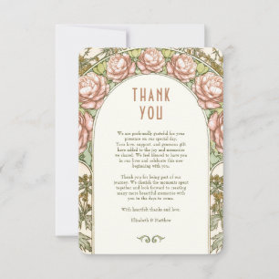 Hochzeit Danke Vintage Jugendstil-Karte Einladung