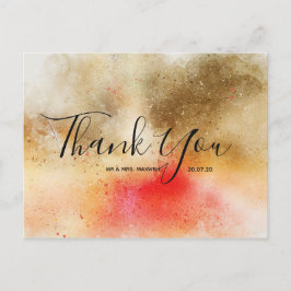 Hochzeit Danke | Watercolor Script Postcard Postkarte