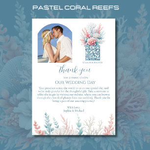 Hochzeit Dankeschön an Sie Pastel Coral Reef-Beach Einladung