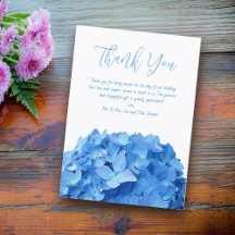 Hochzeit Dankeschön Blue Hydrangea Blume Card