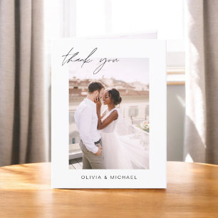 Hochzeit Dankeschön Foto Minimalistisch Romantik Dankeskarte