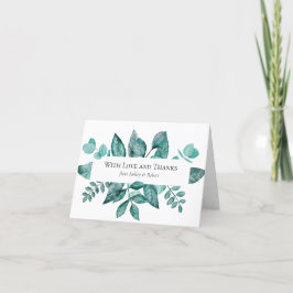 Hochzeit Dankeschön Karte mit Aquamarinem Grün