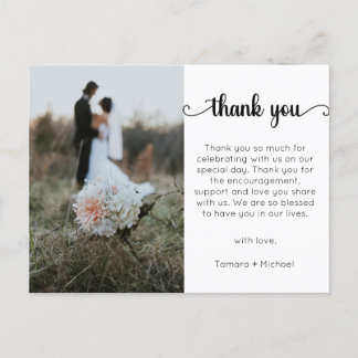Hochzeit Dankeschön Karte, Moderne Schrift Postkarte