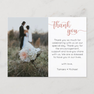 Hochzeit Dankeschön Karte, Moderne Script Postkart Postkarte