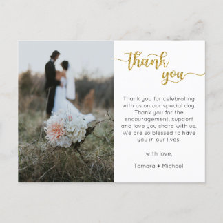 Hochzeit Dankeschön Karte, Moderne Script Postkart Postkarte