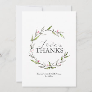 Hochzeit Dankeschön Karten Botanische Linie Kunst