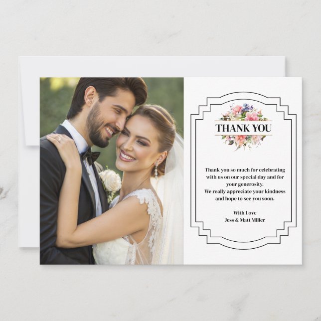 Hochzeit Dankeschön Note Card Mitteilungskarte (Vorderseite)