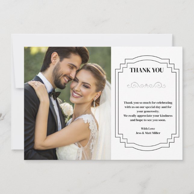 Hochzeit Dankeschön Note Card Mitteilungskarte (Vorderseite)