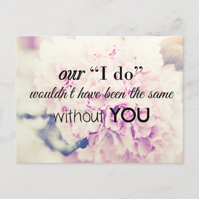 Hochzeit Dankeschön Note Card Postkarte (Vorderseite)