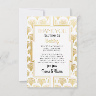 Hochzeit Danksagungskarte Verlobung Art Deco Party Dankeskarte