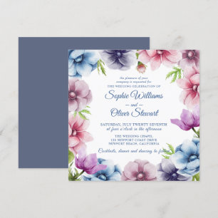 Hochzeit der Anemone-Blume Einladung