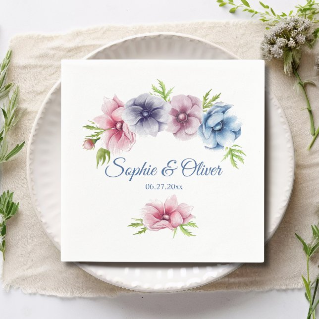 Hochzeit der Anemone-Blume Serviette (Von Creator hochgeladen)