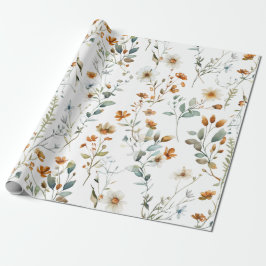 Hochzeit der Aquarellfarben-Wildblume Geschenkpapier