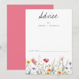 Hochzeit der Aquarellfarben-Wildblume Hinweiskarte