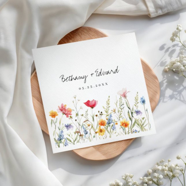 Hochzeit der Aquarellfarben-Wildblume Serviette (Von Creator hochgeladen)