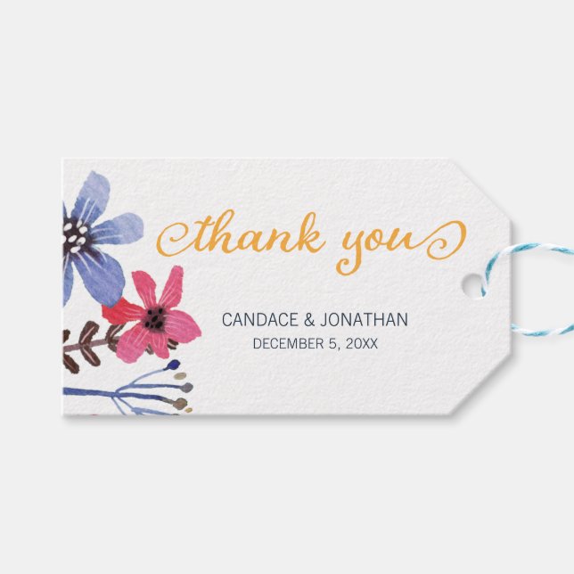 Hochzeit der bemalten Flora Geschenkanhänger (Vorderseite (Horizontal))