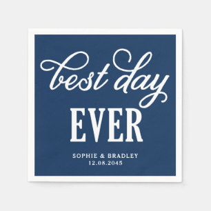 Hochzeit der besten Tage aller Navy Blue Modern Ca Serviette