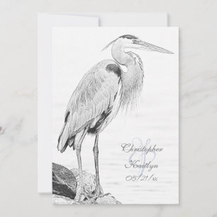 Hochzeit der Blaue Heron Water Bird Einladung