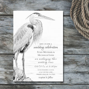 Hochzeit der Blaue Heron Water Bird Einladung