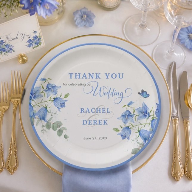 Hochzeit der Blauen Blume Pappteller (Von Creator hochgeladen)