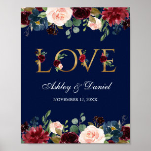 Hochzeit der Blauen Burgunder Blütengoldblume Lieb Poster