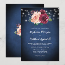 Hochzeit der blauen Burgundy Blush Floral Lights
