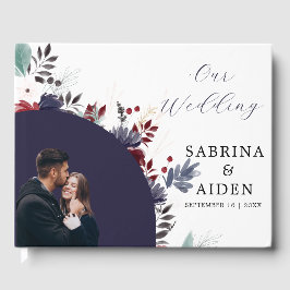 Hochzeit der Blauen Burgundy Rot Gothic Gästebuch