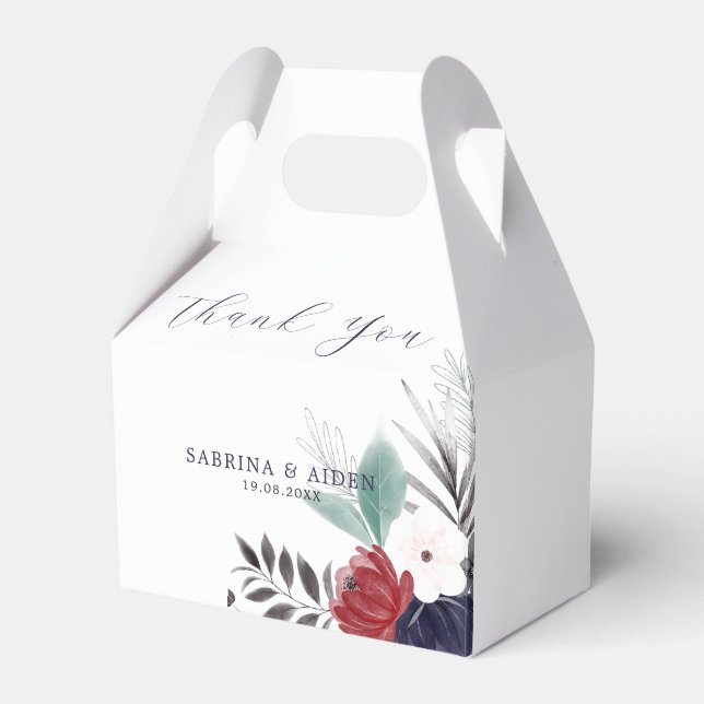 Hochzeit der Blauen Burgundy Rot Gothic Geschenkschachtel (Vorderseite)