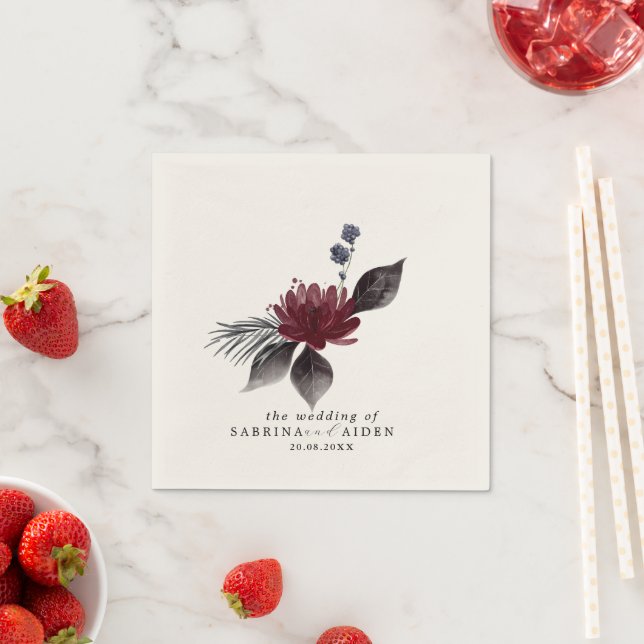 Hochzeit der Blauen Burgundy Rot Gothic Serviette (Beispiel)