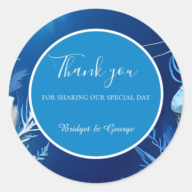 Hochzeit der blauen Küste Runder Aufkleber (Vorderseite)