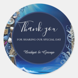 Hochzeit der blauen Küste Runder Aufkleber