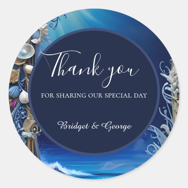 Hochzeit der blauen Küste Runder Aufkleber (Vorderseite)