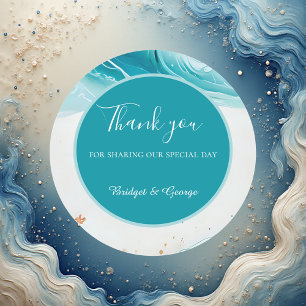 Hochzeit der blauen Küste Runder Aufkleber