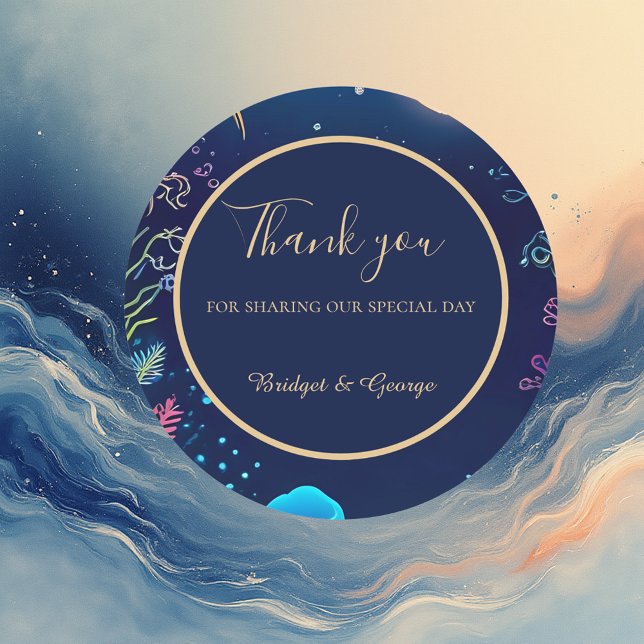 Hochzeit der blauen Küste Runder Aufkleber (Von Creator hochgeladen)