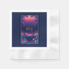 Hochzeit der blauen Küste Serviette