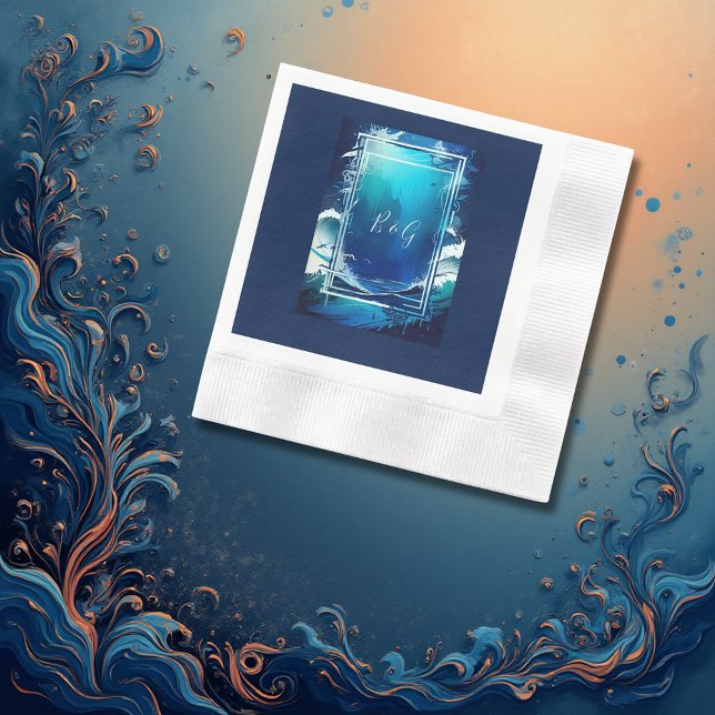 Hochzeit der blauen Küste Serviette (Von Creator hochgeladen)