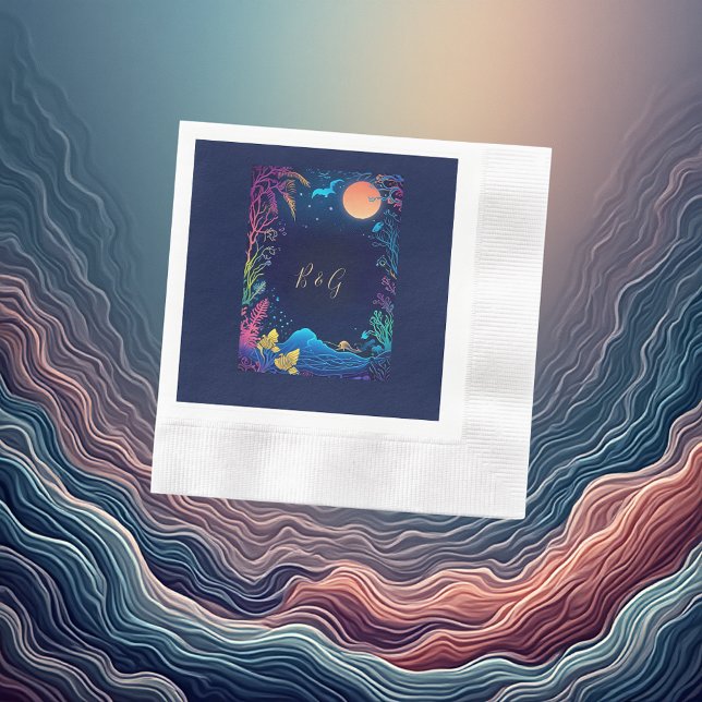 Hochzeit der blauen Küste Serviette (Von Creator hochgeladen)