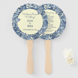 Hochzeit der blauen Lt-Gelb-Wasserfarbe Fächer