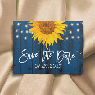 Hochzeit der blauen Sonnenblume: Das Datum speiche Ankündigungspostkarte