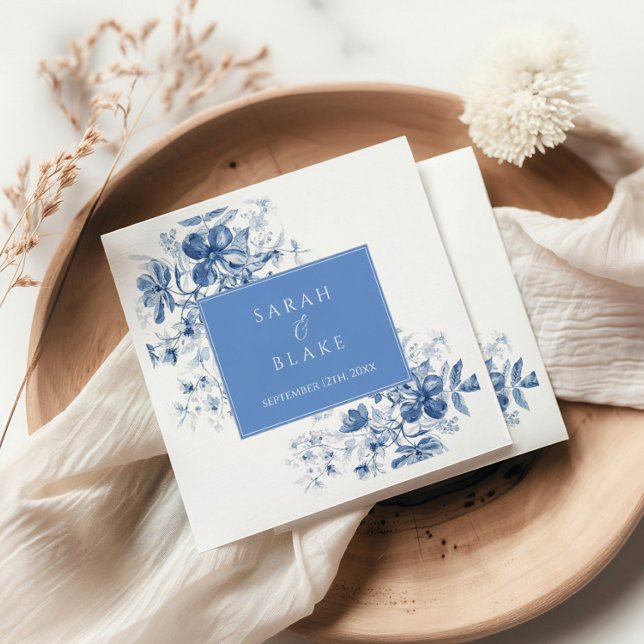 Hochzeit der Blauen Toile Serviette (Von Creator hochgeladen)