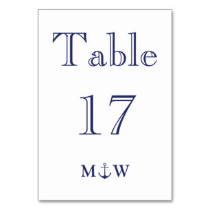 Hochzeit der blauen weißen Monografie des Nautikan Tischnummer