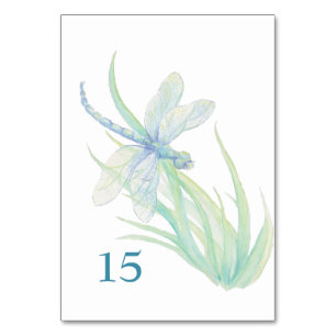 Hochzeit der Blue Green Table Card des Watercolor  Tischnummer