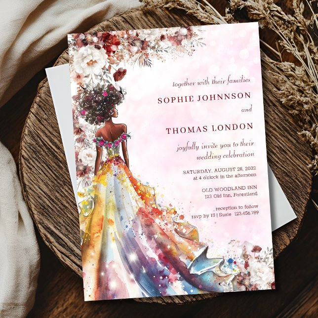 Hochzeit der blühenden schwarzen Braut Einladung (Von Creator hochgeladen)